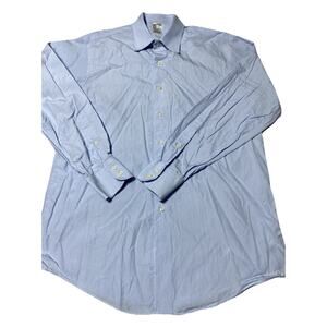 Brooks Brothers Dress Shirt Mens 16.5 Blue Makers Merchants USA Italy Vintage
